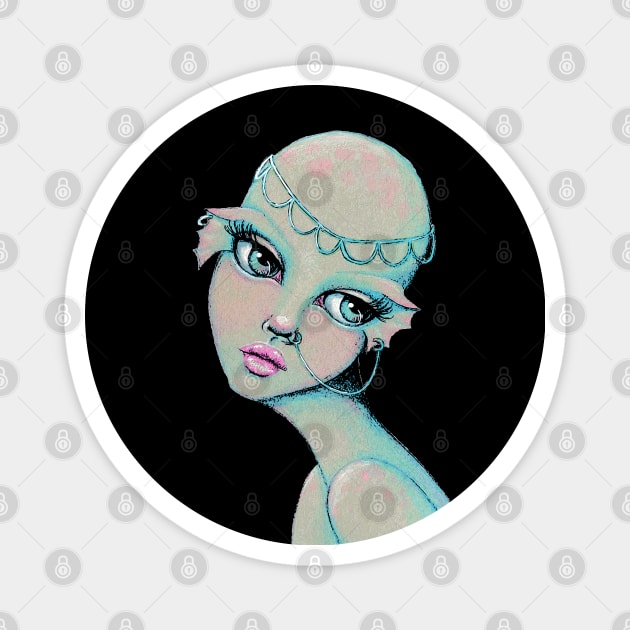 Bald & Beautiful Mermaid Magnet by LittleMissTyne